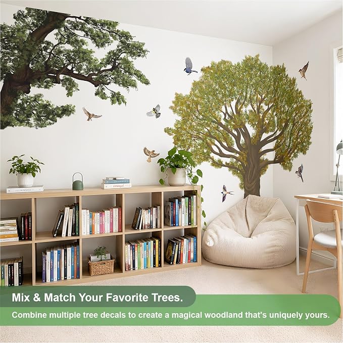 6.7 Ft x 6.2 Ft Olive Tree Wall Decals, Oversized for Teen Room | Muted Vintage Original Hand-Drawn Olive, Peel and Stick Mural, Calming Decor for Classroom, Reading Nook and Living Room - Image 7