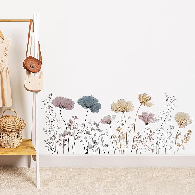Flower Wall Decals - Peel and Stick Large Floral Flowers Wall Stickers,Removable Flower Home Decor Art for Kids Living Room, Bedroom, Nursery Decor Wall Corner Decor - Image 7