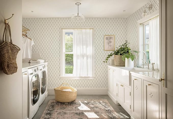 Heroad Peel and Stick Wallpaper Green Floral Contact Paper Farmhouse Rustic | Vintage Cottage Wall Paper,17.3''x393'',Waterproof Removable Self Adhesive Gingham Decor Vinyl for Bathroom,Bedroom,Kitchen - Image 9