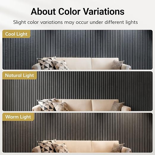TONOR Wood Wall Panels for Interior Wall Decor-8 Pack 47.2" x 23.6" | Wood Slat Acoustic Panels-61.88ft², Soundproof Wall Panels for Noise Cancelling and Decoration, Living Room, Office,Black - Image 8