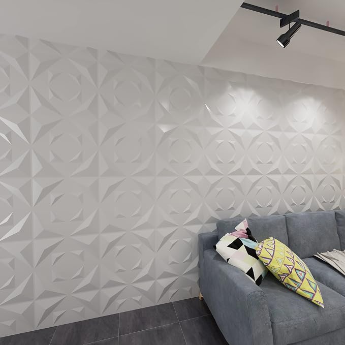 Art3d Decorative 3D Panels Textured Wall Design Board, White, 12 Tiles 32 Sq Ft - Image 9