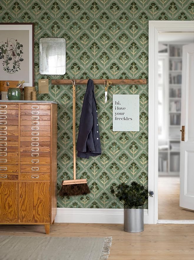 Orainege Peel and Stick Wallpaper Vintage Floral Wallpaper Self Adhesive | 16.9in x196.8in Boho Contact Paper Removable Wall Paper for Cabinets Bedroom Bathroom Waterproof Vinyl - Image 7