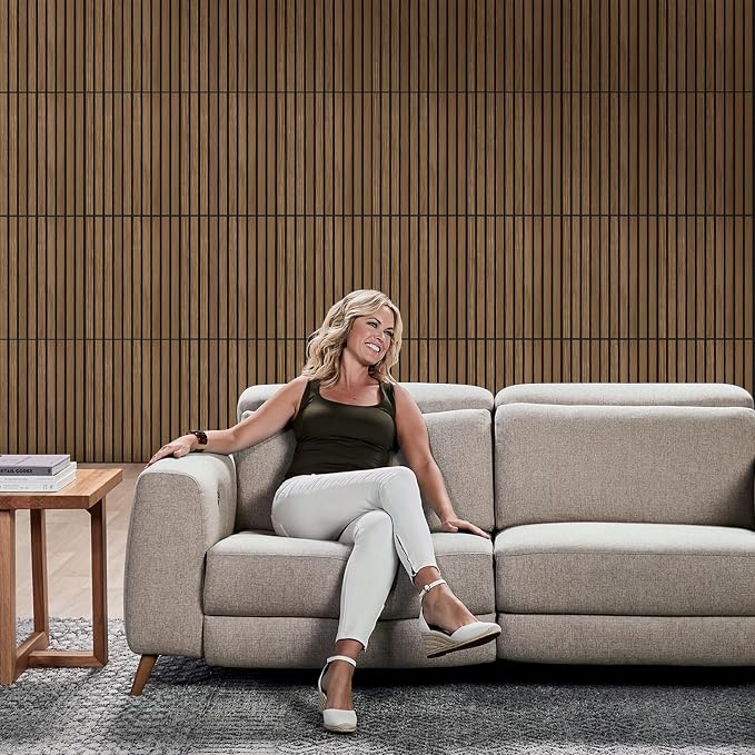 16" x 12" Acoustic Panels 24 Pack, Self-Adhesive 3D Wall Tile Walnut | Polyester Panels for Sound Absorption, Covers 32 Sq Ft, Odor-free, Harmless to Breathe & Touch, Reduce Noise and Echo, Walnut - Image 6