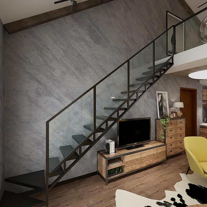 3yecao 48"×354" Extra Wide Large Size Grey Concrete Cement Wallpaper Peel and Stick 3D Industrial Matte Textured Thick Waterproof Gray Concrete Contact Paper for Bedroom Bathroom Garage Walls - Image 9