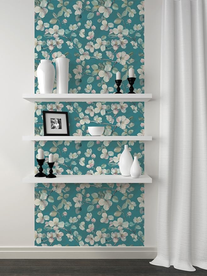 Peel and Stick Wallpaper Roll, It's Actually Cerulean Design | 17.5 x 216 in roll; Covers 26.25 sq ft; Vinyl peel & stick; No paste needed; Great for walls, shelves & cabinets. - Image 8