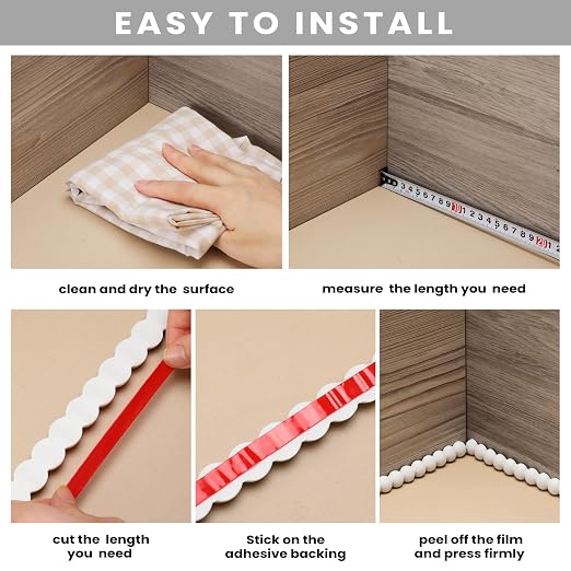 Leinuosen Flexible Bead Molding Trim Peel and Stick White 10ft /20 mm - Image 6