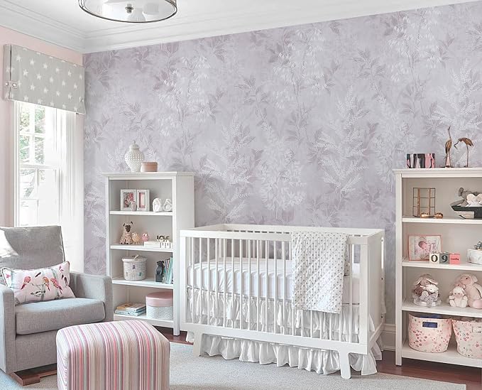 Safiyya Purple Peel and Stick Wallpaper Vintage Botanical Contact Paper Renter Friendly Floral Wallpaper 78.7''x17.3''Removable Wall Paper Self-Adhesive for Bathroom Waterproof Vinyl Rolls - Image 9