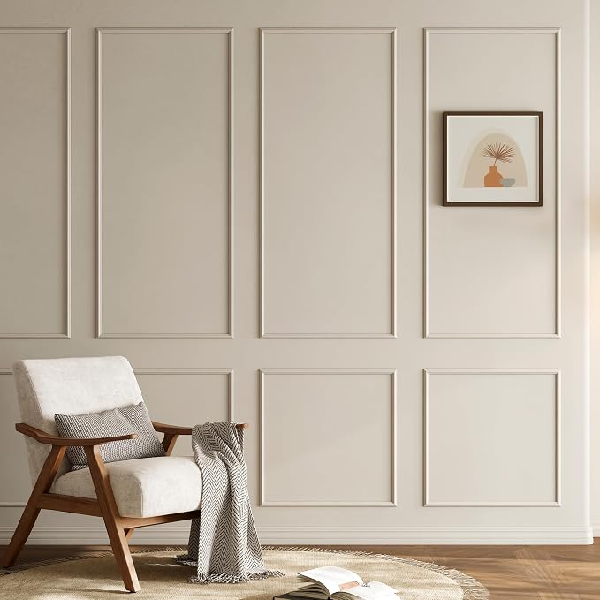 INMOZATA Pre-Cut Peel and Stick Wall Molding Wainscoting Panels, 54" x 24" | Strong Adhesive, Paintable, Easy to Install, Ideal for Interior Wall Decor Living Room Bedroom Hallway - Image 9