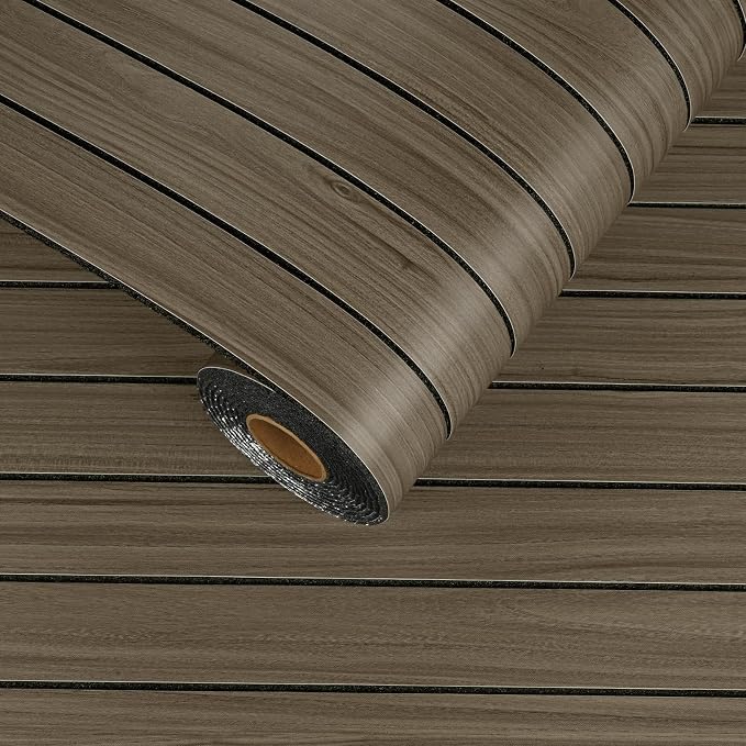 Dark Brown Wood Wall Panels Horizontal Wood Slat Contact Paper | Acoustic Slat Wall Paneling, 3D Acoustic Panels, Soundproof Foam Wallpaper for Bedroom, Bar Cabinet, Living Room, 11.8"x118" - Image 9