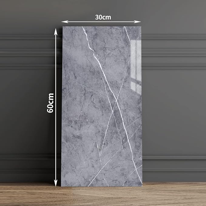 Haimin 3D Wall Panels Peel and Stick Marble Look Tile Backsplash, 20 Pack | Waterproof & lightweight, each 23.6x11.8in, total 38.7 sq ft. Kitchen/bath backsplash, wall decor. Marble-look faux tile - Image 9