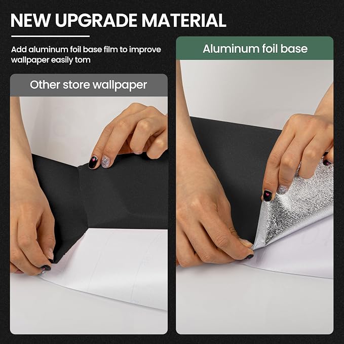 Peel and Stick Wallpaper Black Contact Paper for Cabinets and Drawers | 15.7" x 118" Removable Wall Paper Self Adhesive Vinyl Film Roll Easy to Apply Bathroom Home Decor Counter Top Covers - Image 7