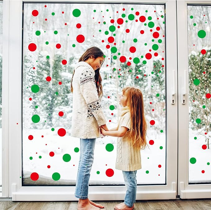 Zonon 264 Pcs Polka Dots Wall Stickers Vinyl Peel and Stick Kids Room | Removable Circle Dots Decor for Nursery Bedroom Playroom, Colorful Red Green Design, Easy Apply No Damage to Walls - Image 6