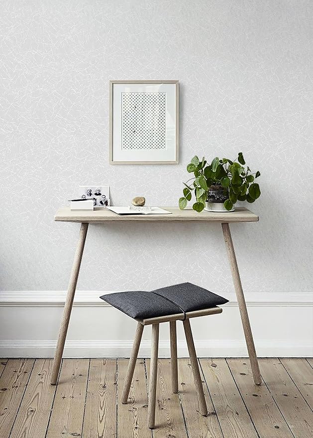 Safiyya Wallpaper White Textured Wallpaper Peel and Stick Silk Removable Wall Paper Embossed Self Adhesive Contact Paper for Bedroom Vinyl Rolls 17.3 inch X 118 inch - Image 8