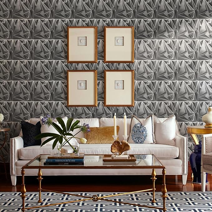 STICKGOO 3D Wall Panels Lightning Diamond Pattern, 12''x12'', PVC, 33 Pack | Brushed Silver Waterproof Accent Wall Paneling for Bedroom, Gaming, Living Room, Office, TV Background Decor, Cover 32.Sq.Ft - Image 9