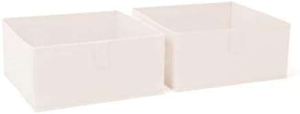RiverRidge Folding Storage Bins - 2-pack of 5in Tall Cream Cubes by RiverRidgeHome