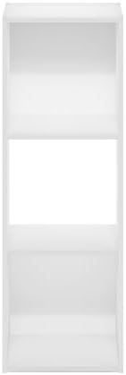 Furinno PELLI Book Shelf, 3-Cube Bookshelf with Open & Closed Back Cubes, 3 x 1 Storage Organizer Cabinet, 11.6 x 12.2 x 35.9, for Living Room, Bedroom, Home Office, White - Image 5