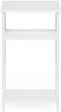 Furinno JUST 3-Tier Telephone Table, Metal Frame Modern Side Table with Open Shelf, Night Stand, Bedside Table, Easy Assembly, for Living Room, Bedroom, White - Image 6