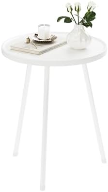 Round Side Table, Small End Table, Drink Table for Couch, Mini Tea Table for Sofa, Modern Accent Nightstand for Small Space, Living Room Bedroom LET521W - Image 6