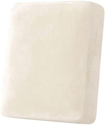 H.VERSAILTEX Velvet Stretch Couch Cushion Cover Plush Cushion Slipcover for Chair Cushion Furniture Protector Seat Cushion Sofa Cover (1 Piece Armchair Cushion Covers, Cream) by HVERSAILTEX