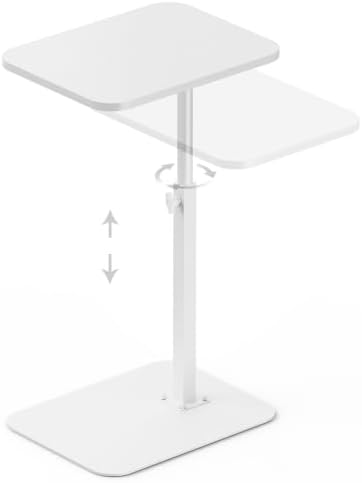 Side Table Sofa Tray for Couch Heavy Metal Base Swivel/Adjustable Height by HzTinT