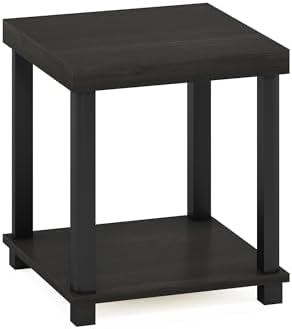 Furinno Turn-N-Tube Toolless 2-Tier Side Table, Thick Tabletop, Espresso - Image 6