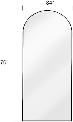 KOMCOTE Arch Mirror Full Length,Floor Length Mirror,Arched Floor Mirror,76''x34'' Wall Mirror Full Length,Oversized Floor Mirror,Bedroom Mirror Full Length,Black Floor Mirror Living Room Cloakroom - Image 6