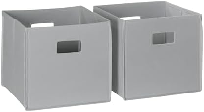 RiverRidge Folding Storage Bins - 2-pack of 10in Tall Gray Cubes by RiverRidgeHome