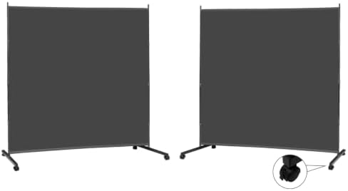 MAYOLIAH 2 Large Panels Room Divider on Lockable Wheels, 142" Wx75 Hx20”D by MayoliahHome