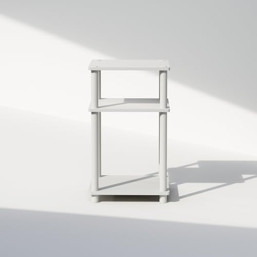 Furinno JUST Toolless 3-Tier Side Table, Open Shelf End Table, White - Image 4
