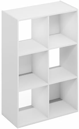 Furinno PELLI Book Shelf, 3x2 Bookshelf, Cube Storage Organizer Cabinet, 11.6 x 24.2 x 35.9, for Living Room, Bedroom, Home Office, Plain White - Image 5