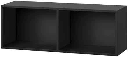 IOTXY DIY Modular Cubby Bookcase - Stackable 2-Cube Open Bookshelf, Black by IOTXY