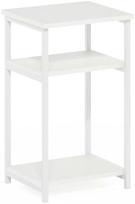 Furinno JUST 3-Tier Telephone Table, Metal Frame Modern Side Table with Open Shelf, Night Stand, Bedside Table, Easy Assembly, for Living Room, Bedroom, White - Image 5
