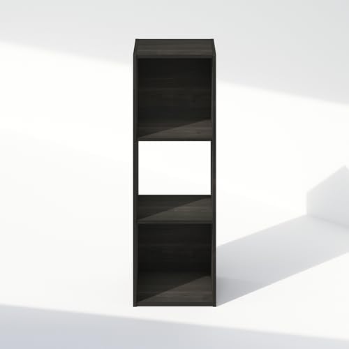 Furinno PELLI Book Shelf, 3-Cube Bookshelf, Cube Storage Organizer Bookcase, 11.7 x 12.1 x 35.4, for Living Room, Bedroom, Home Office, Espresso - Image 4