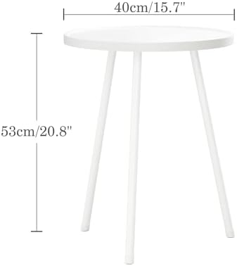 Round Side Table, Small End Table, Drink Table for Couch, Mini Tea Table for Sofa, Modern Accent Nightstand for Small Space, Living Room Bedroom LET521W - Image 2