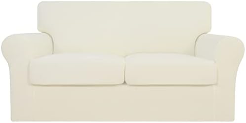 Easy-Going 3 Pieces Stretch Loveseat Couch Cover for 2 Cushion Washable by Easy-Going