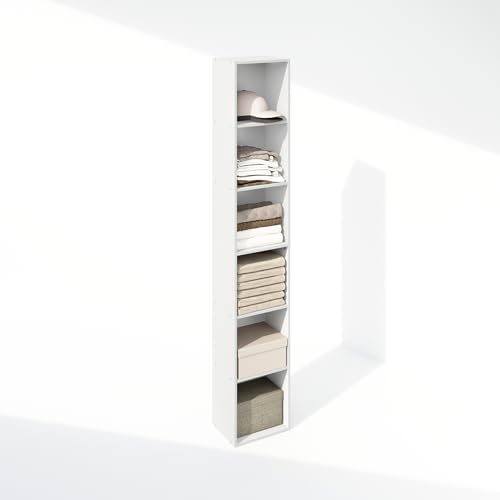 Furinno Cubicle 6-Tier Closet Organizers and Storage, Closet Organizer, Open Shelf Closet Storage, for Wardrobe, Bedroom, Living Room, White - Image 4