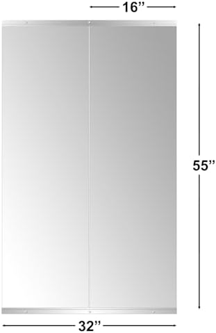 Home Gym Mirror for Wall, 55" x 16" x 2PCS Frameless Full Length Mirror - Image 3