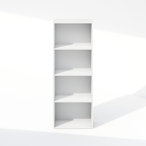 Furinno Reed Closet Organizers and Storage, 4-Tier Closet Organizer, Open Shelf Closet Storage, for Wardrobe, Bedroom, Living Room, White - Image 5