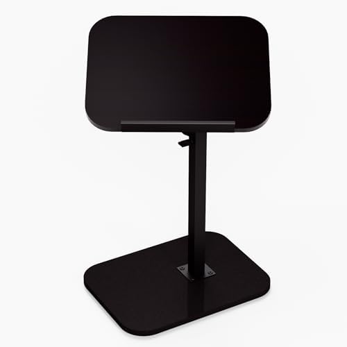 Foldable End Table,17"-31" Adjustable Height,Swivel and Turnable Desktop,TV Tray,Side Table for Small Spaces (Black, 15.7" x 11.8") by WelcometoPzewMo