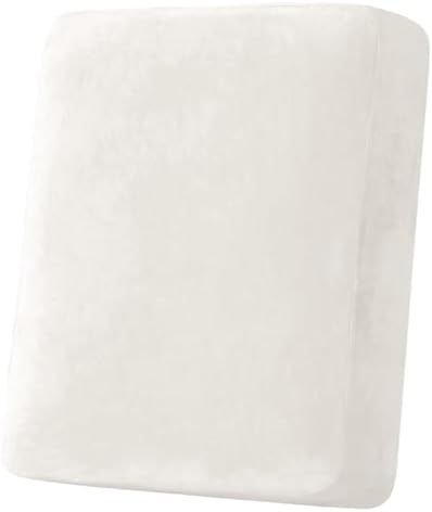 H.VERSAILTEX Velvet Stretch Couch Cushion Cover Plush Cushion Slipcover for Chair Cushion Furniture Protector Seat Cushion Sofa Cover (1 Piece Armchair Cushion Covers, Porcelain White) by HVERSAILTEX