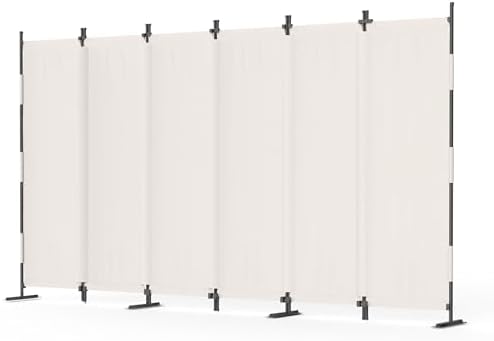 6 Panel Room Divider,6ft Folding Screen Portable Wall Partition Room Divider with 4 Metal Feet,Privacy Screen Indoor Doubles as a Cubicle Wall,Suitable for Bedroom Dressing Room Office by Kecreque