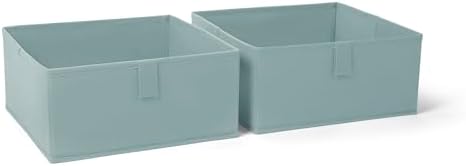 RiverRidge Folding Storage Bins - 2-pack of 5in Tall Sea Green Cubes by RiverRidgeHome