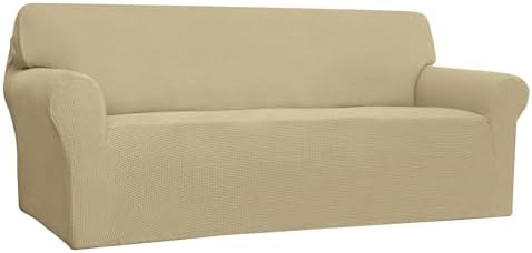 Easy-Going Stretch 4 Seater Oversized Sofa Couch Cover Beige by Easy-Going