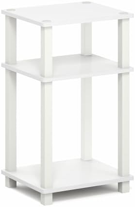 Furinno JUST Toolless 3-Tier Side Table, Open Shelf End Table, White - Image 5