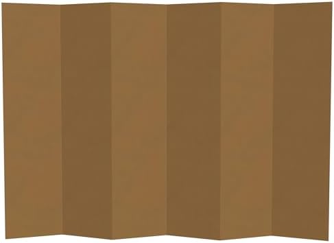 6 ft. Tall Brown Temporary Cardboard Folding Screen - 6 Panel by RedLantern