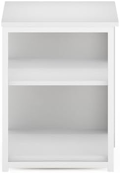 Furinno Camnus Modern Living End Sofa Side Table/Nightstand with Metal Frame Support, Solid White/White - Image 6