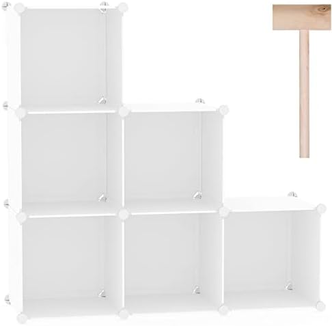 C&AHOME 6-Cube Storage Organizer Cube Shelf Closet Storage Bookcase, Milky by CAHOME