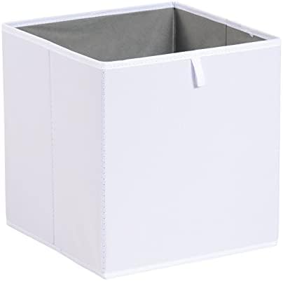 Amazon Basics Collapsible Cube Storage Organizer Bins, Closet Organizer Baskets for Shelves, Space-Saving, White, 13" x 15" x 13", 6-Pack - Image 3
