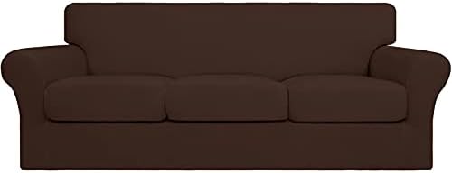 Easy-Going 4 Pieces Stretch Sofa Cover for 3 Cushion Couch Washable by Easy-Going