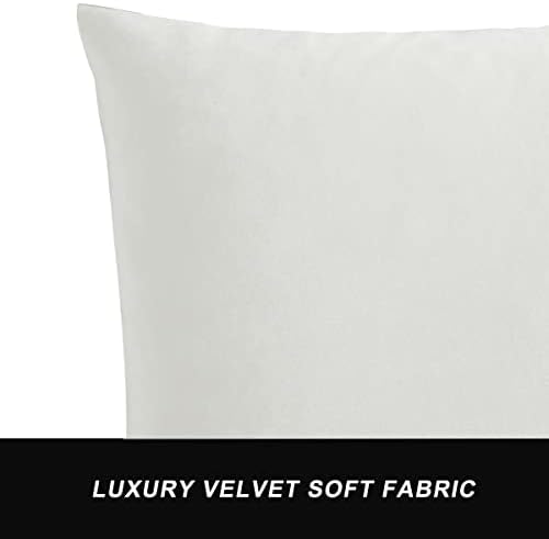 GIGIZAZA Decorative Throw Pillow Covers 16x16,Set of 2 White Square Couch Pillow Covers,Velvet Sofa Boho Cushion Pillows - Image 7